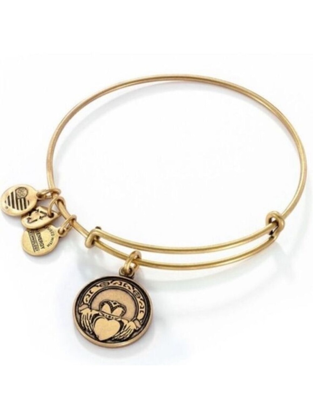 Alex and Ani Gold Claddagh Irish Charm Expandable Wire Bracelet